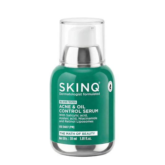 SKINQ Acne & Oil Control Serum with Niacinamide & Azelaic Acid | Reduces Redness & Acne Marks | Non-Comedogenic | For Oily, Combination & Acne-Prone Skin | In-Vivo Tested | Dermat Formulated | 30ml