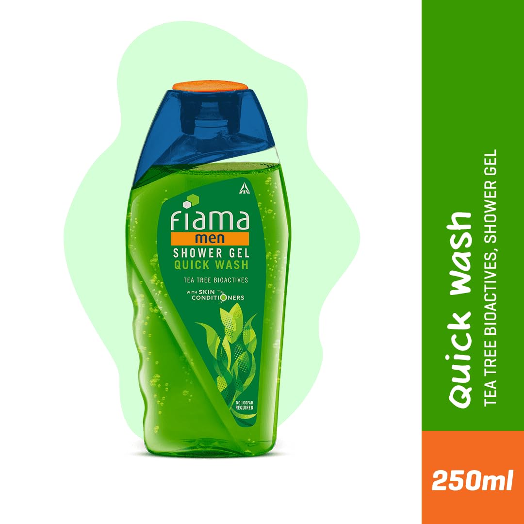 Fiama Men Body Wash Shower Gel Quick Wash, 250ml, Body Wash for Men with Skin Conditioners for Moisturised, Soft & Refreshed Skin, Mens Moisurising Bodywash for Dry Skin