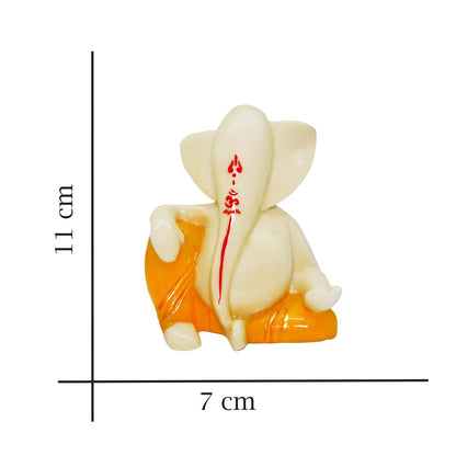 Ganesh Murti for Home & Office Decor, Ganesha Hand Crafted Best Car Dashboard Room Decoration Item (Sund Ganesha Yellow)