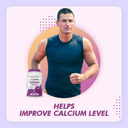 Zephivo HealthyHey Nutrition Vegan Calcium with Magnesium, Vitamin D3 & Vitamin K2- Mk7 - BoneMax - Bone Health Complex - 60 Vegetable Capsules
