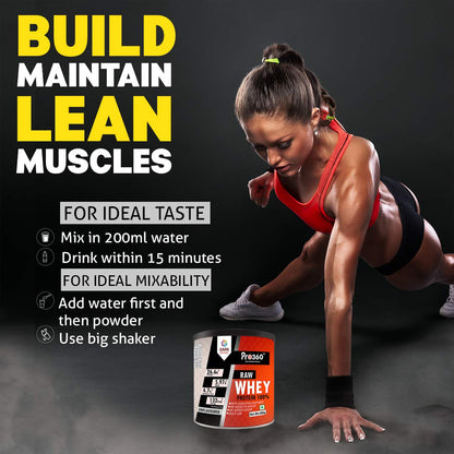 Pro360 Raw Whey Protein 100% - Unflavored - 400gm (100% Whey with Digestive Enzymes, 26.6g Protein, 5.97g BCAA, 4.7g Glutamic Acid per Serving)