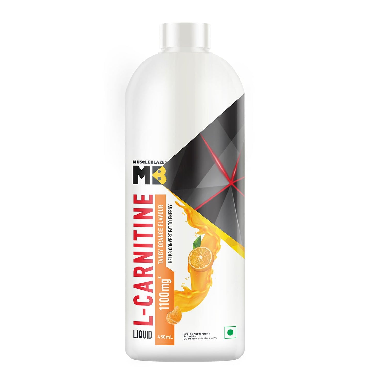 MuscleBlaze Liquid L-Carnitine 1100 Mg (450 Ml,30 Servings)|Converts Fat Into Energy,1 Count