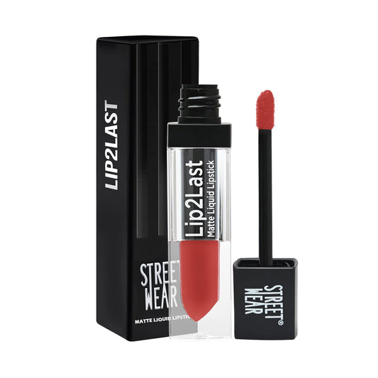 STREET WEAR Lip2Last Matte Liquid Lipstick -Fleek Rust (Red) - 5 ml - Transferproof, Smudgeproof, Mask Friendly, Non-Drying Formula, Enriched With Vitamin E - Lasts AM To PM!