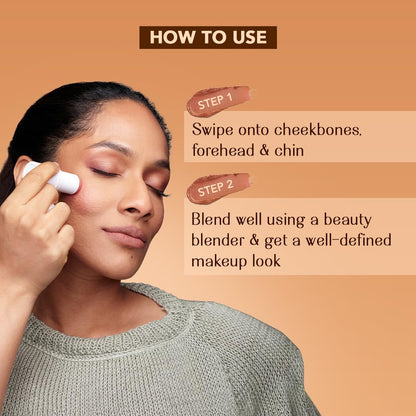 LoveChild Mini Masaba Bronzer Stick To Sculpt, Define & Lift, Contour Makeup, Matte Finish, Smooth Glide, Makeup Stick Suitable for All Indian Skin Tones, Fist Bump (Deep Brown) 7.5g