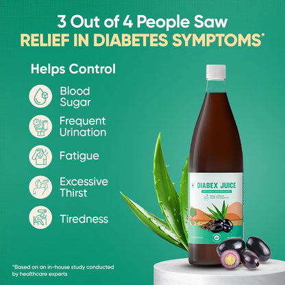 Dr. Vaidya’s Diabex Juice for Diabetic Care | Ayurvedic Diabetes Juice with Karela, Jamun & Neem | Helps Manage Blood Sugar Levels | No Added Sugar or Artificial Flavours | 950ml