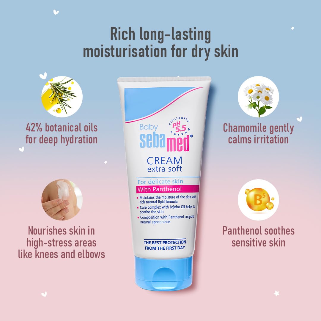 Sebamed Baby Cream Extra Soft|pH 5.5|Ideal for Dry Skin|200 ml