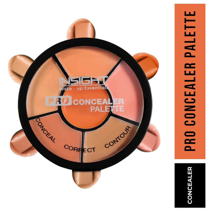 INSIGHT Pro Concealer Palette – Shade Concealer | Makeup Wheel for Face | Satin–Matte Finish | 3-in-1 Conceal, Contour & Correct | Waterproof | Full Coverage | 15gm
