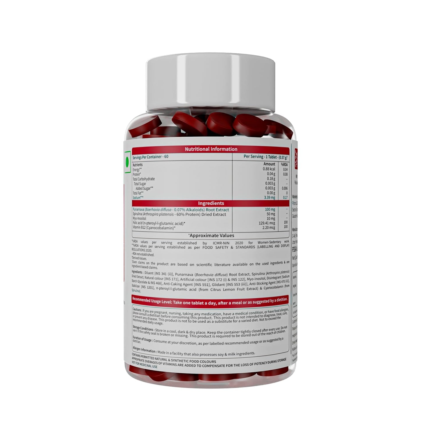 Neuherbs Plant Based Vitamin B12-60 Tablets | True B12 Supplement With Myo-Inositol, Punarnava & Spirulina | Boost Energy, Brain & Nerve Health, Promotes Metabolism | For Men & Women