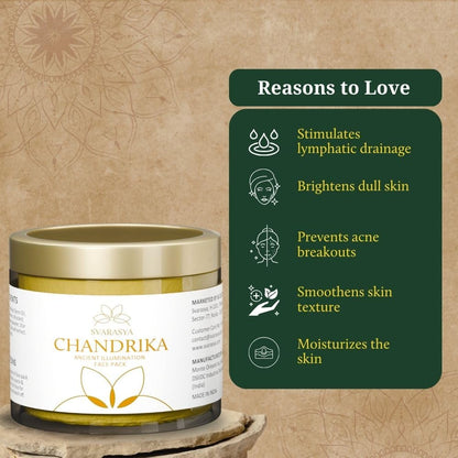 Svarasya Chandrika Natural Face Pack (Ubtan Powder) | Face Pack for Oily & Acne-Prone Skin | With Turmeric & Star Anise | Helps Remove Tan, Cleanse Skin & Reduce Acne-Causing Bacteria | For Glowing Skin | 100g