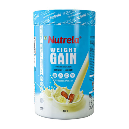 Nutrela Weight Gainer | 500g Banana Flavour | High-Calorie Mass Gainer with Vitamins & Minerals | Ideal for Men Women & Kids