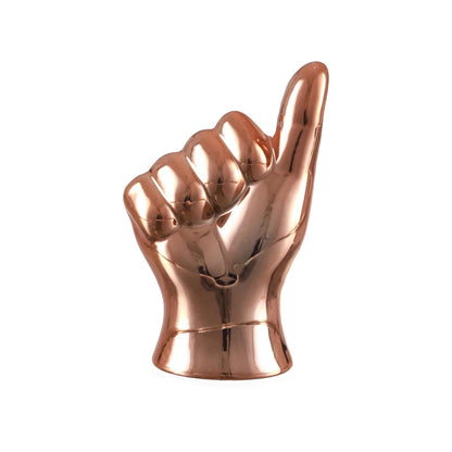 Set of 3 Hand Sign Gesture Showpiece Statue Collectible Figurines (Ceramic, Copper) for Home Decor Living Room Bedroom Wall Shelf Office Table Top Decoration Gifting Items, Religious