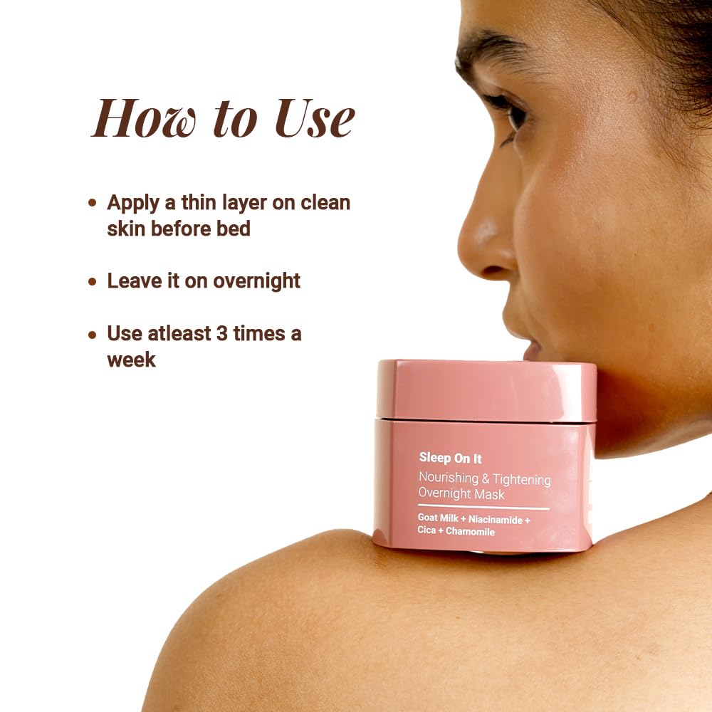 Be Neude Sleep On It Overnight Hydrating Mask 50ml – Leave-on Night Cream Mask with Goat Milk, Niacinamide for Glowing, Nourished Skin; Hydration & Repair; Suitable for Men & Women, All Skin Types