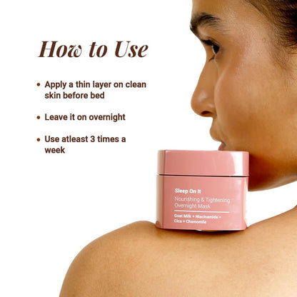 Be Neude Sleep On It Overnight Hydrating Mask 50ml – Leave-on Night Cream Mask with Goat Milk, Niacinamide for Glowing, Nourished Skin; Hydration & Repair; Suitable for Men & Women, All Skin Types