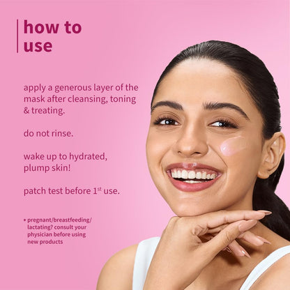 Plum Bulgarian Rose & Hyaluronic Acid Frosted Sleeping Mask | Overnight Hydration| Mattifying sorbet texture | 50g