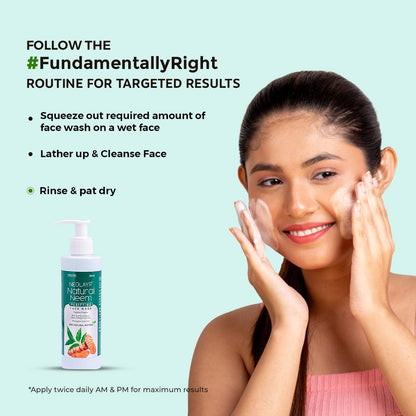 NEOLAYR Natural Neem Purifying Face Wash | With Neem & Turmeric Extracts | Prevents Pimples | Helps in Reducing Scars | Ideal for Acne Prone & Sensitive Skin - Added Moisturiser,200 ml