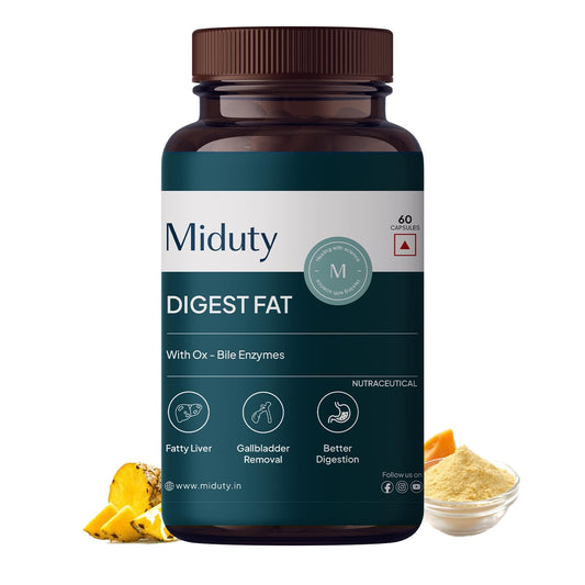Zephivo Miduty by Palak Notes Digest Fat Liver Health, Metabolism, Digestion - Fatty Liver Management - Digestive Enzymes - Gut Health Supplements- 60 Capsules