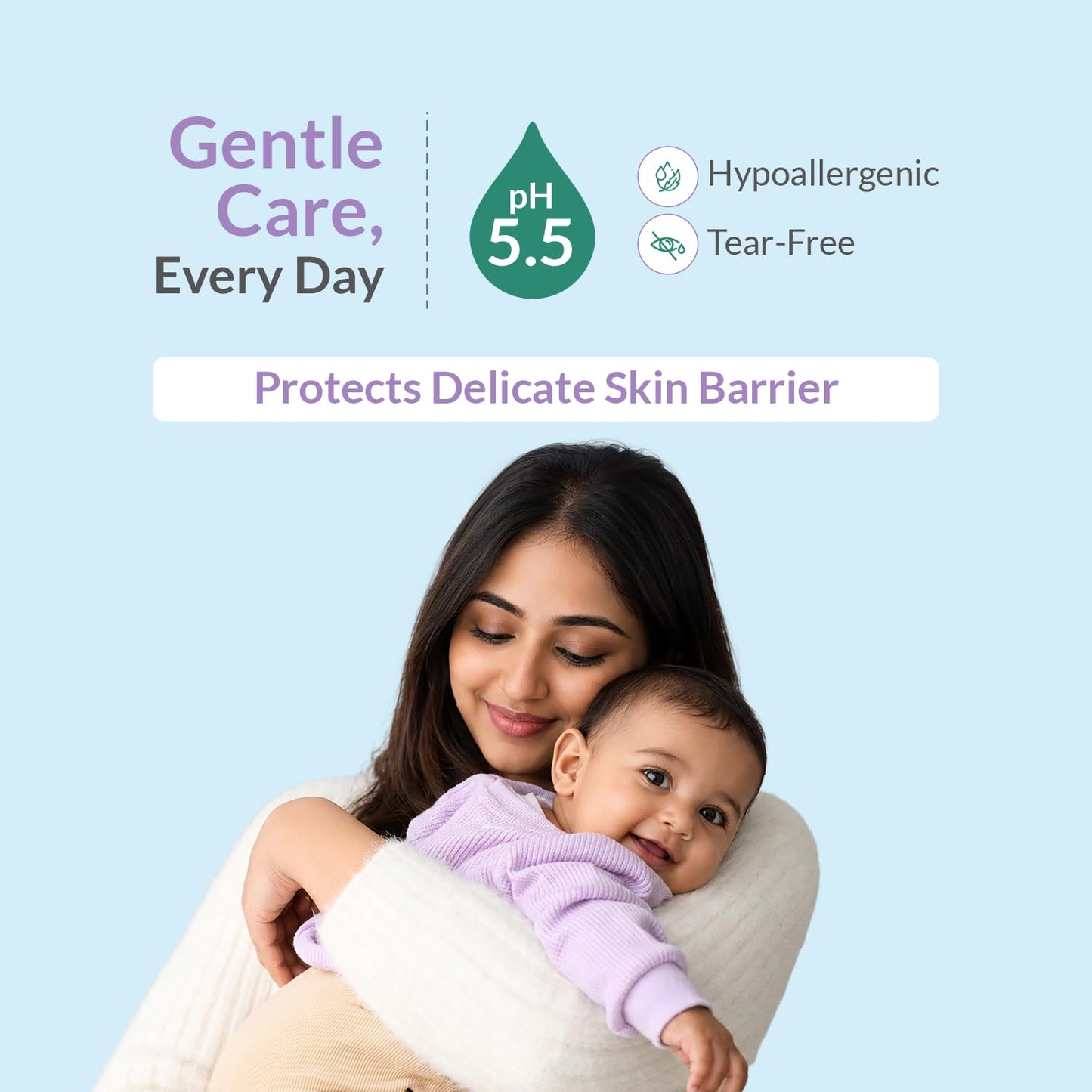 AreoVeda Ceramide Baby Wash & Shampoo (200ml) | PENTAVITIN® And Inulin Prebiotic | Ceramide Care + Long Lasting Hydration | Safe For Newborns