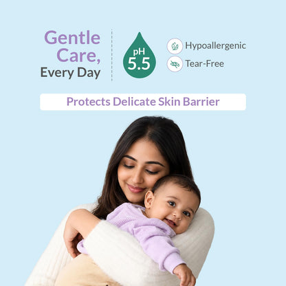 AreoVeda Ceramide Baby Wash & Shampoo (200ml) | PENTAVITIN® And Inulin Prebiotic | Ceramide Care + Long Lasting Hydration | Safe For Newborns
