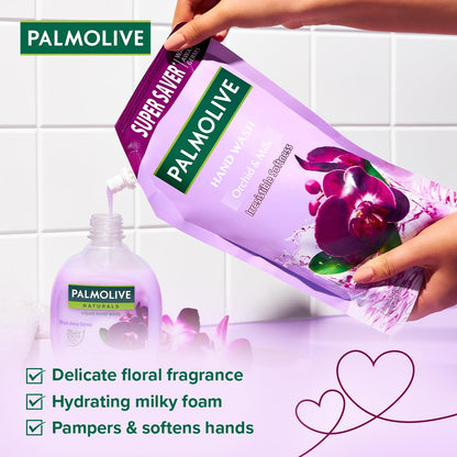 Palmolive Naturals Black Orchid & Milk Liquid Hand Wash, 750 ml Refill Pack | Delicate floral fragrance | Hydrating milky foam | Softens hands