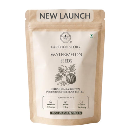 Earthen Story Watermelon Seeds, 500g | Premium Edible Seeds | Pesticide Free & Lab Tested for Pesticide Residues | Rich in Protein & Fiber | Healthy Snack & Superfood
