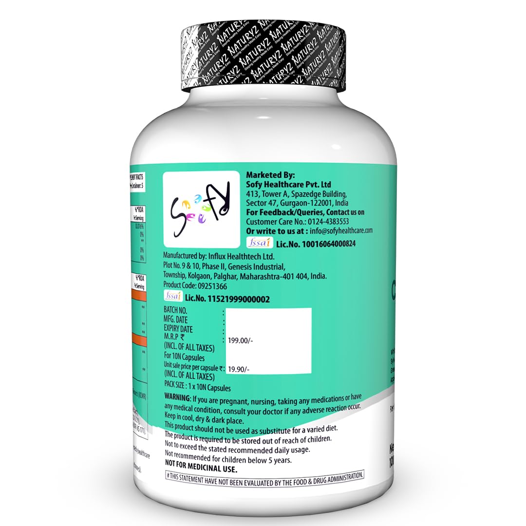 Supplement bottle with green label and white body on a white background
