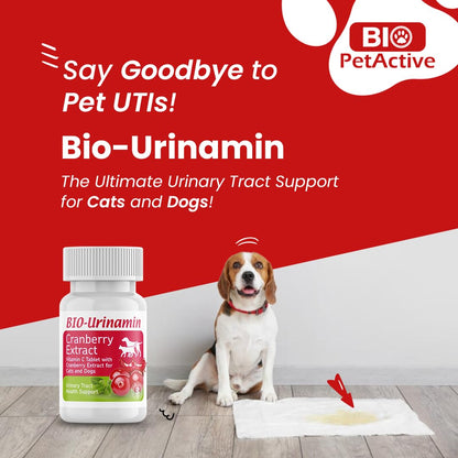 Bio PetActive Bio Urinamin Cranberry Extract Vitamin C Tablet with Cranberry Extract for Cats and Dogs(20 Tablets)