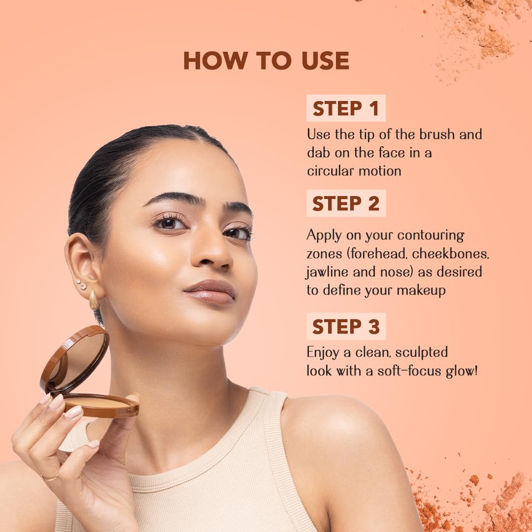 Lovechild Masaba Stardust Bronzing Powder, Soft-Focus Mattifying Finish, With Coconut Oil, Shea Butter & Vitamin E, Barely There (Reddish Brown) - 9 g