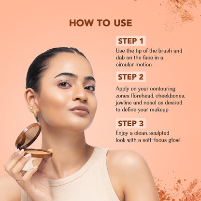 Lovechild Masaba Stardust Bronzing Powder, Soft-Focus Mattifying Finish, With Coconut Oil, Shea Butter & Vitamin E, Barely There (Reddish Brown) - 9 g