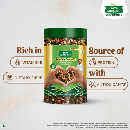 Tata Sampann Panchmeva Mix, Vrat Essentials, Blend of Almonds, Cashews, Green Raisins, Black Raisins, and Dates, Source of Protein, Fit For Fasting, 400g
