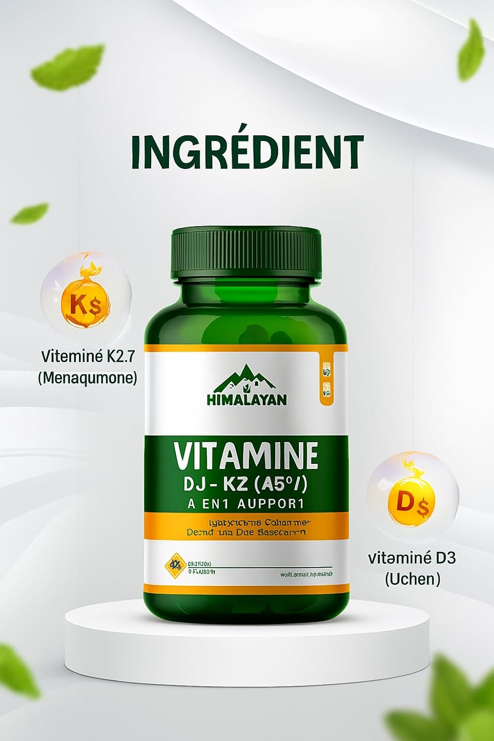 Divya Himalayan Vitamin D3 + K2 MK7 | Bone & Heart Support | 60 Vegan Tablets | High Absorption | Non-GMO, Gluten-Free