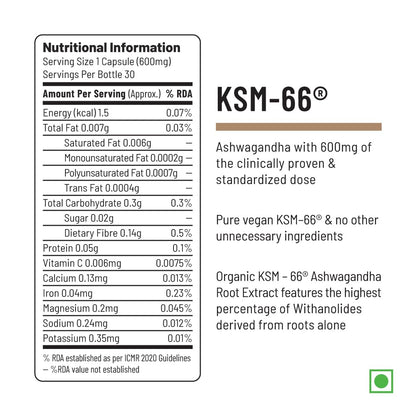 Zephivo Unived KSM-66 Ashwagandha | 600mg Vegan Full Spectrum Root Extract Standardized to 5% Withanolides | for Stress, Anxiety, Endurance, & Strength (30 Vegan Caps)
