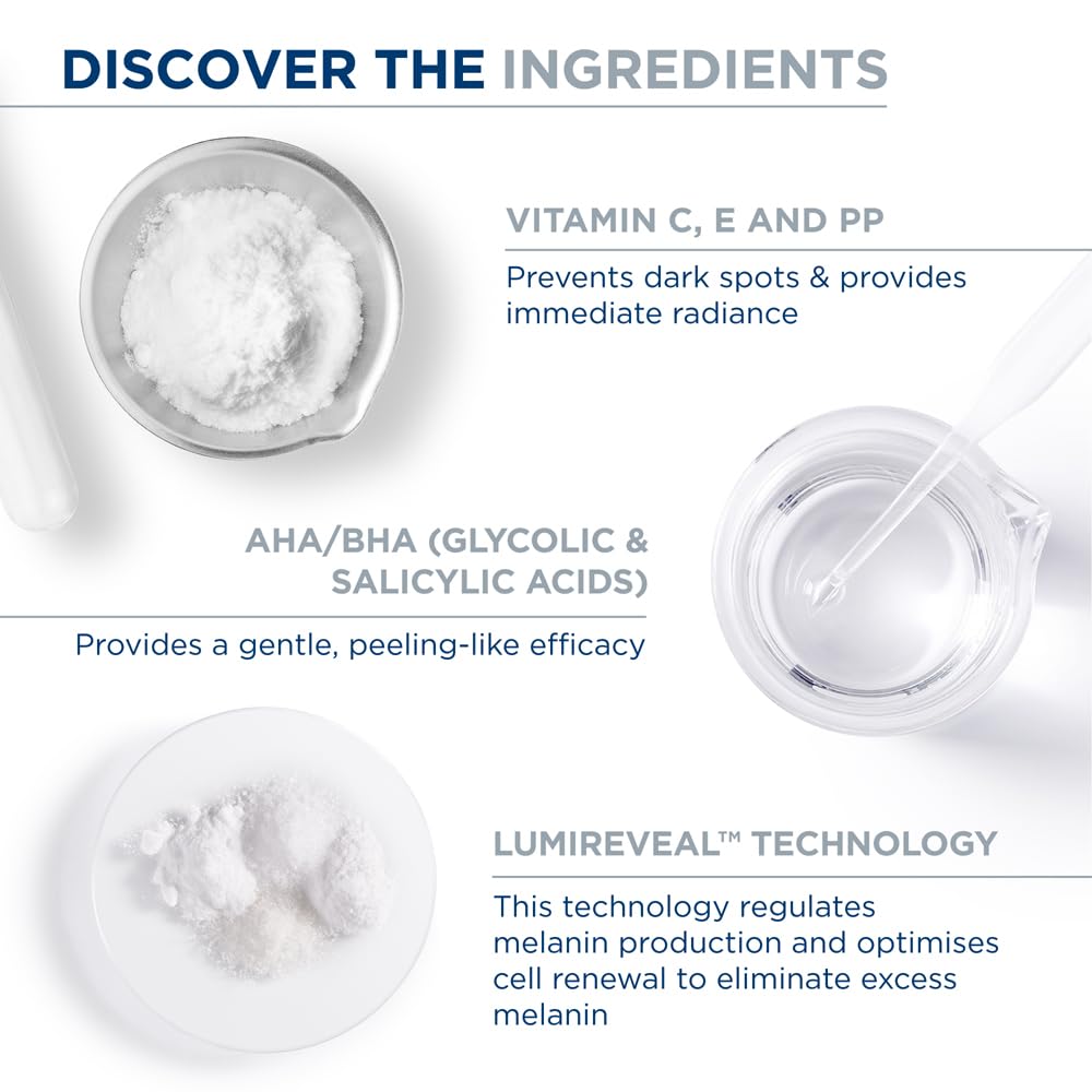 Ingredients of skincare product with text explaining their benefits on a white background