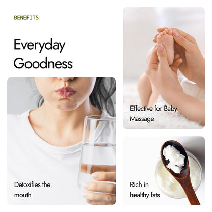 Kapiva Virgin Cold-Pressed Coconut Oil | 100% Pure, Unrefined & Edible | For Cooking, Skin & Baby Care, Oil Pulling | Coconut Oil For Hair | Keto Friendly