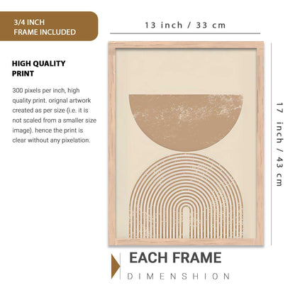 Boho Art Home Decoration Painting | Paintings With Frame For Living Room Bed Room Hotel Wall Decor Digital Reprint Set of 3 (13X17 inch)