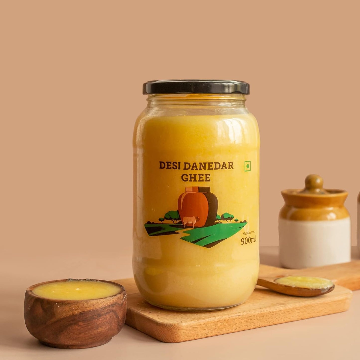 Country Delight Cow Ghee | 100% Pure Desi Danedar Cow Ghee, 900 ML (Single Pack) - Naturally Aromatic with a Unique Granular Texture