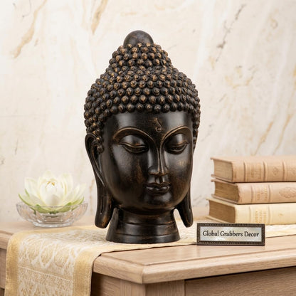Buddha Idol Statue | Show Pieces for Home Decor Living Room (Antique Golden)