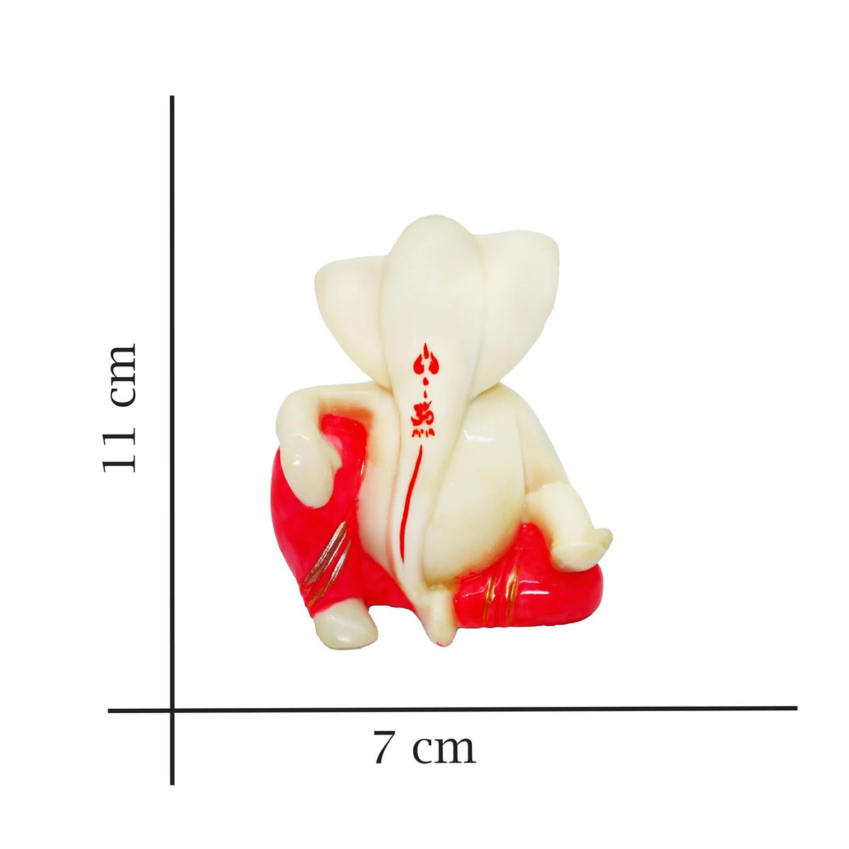 Ganesh Murti for Home & Office Decor, Ganesha Hand Crafted Best Car Dashboard Room Decoration Item (Sund Ganesha Red)