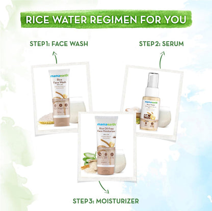 Mamaearth Rice Water Dewy Active Serum with 10% Niacinamide, Rice Water & Hyaluronic Acid - 50 ml | For Glass Skin | Gives Dewy Finish | Brightens Skin | Suits All Skin Types