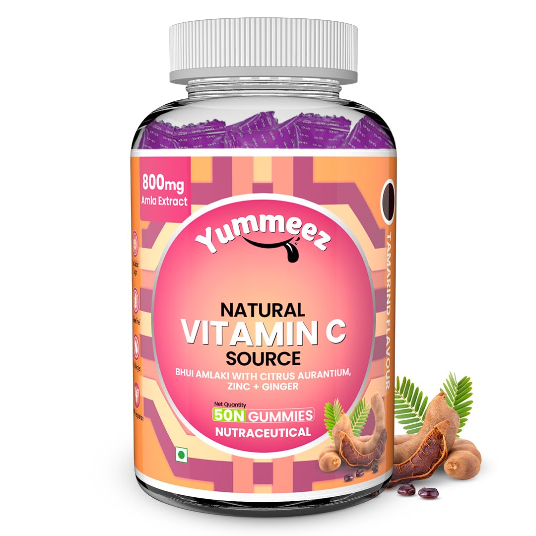 Yummeez natural vitamin C gummy supplement bottle on a white background