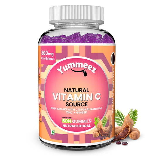 Yummeez natural vitamin C gummy supplement bottle on a white background