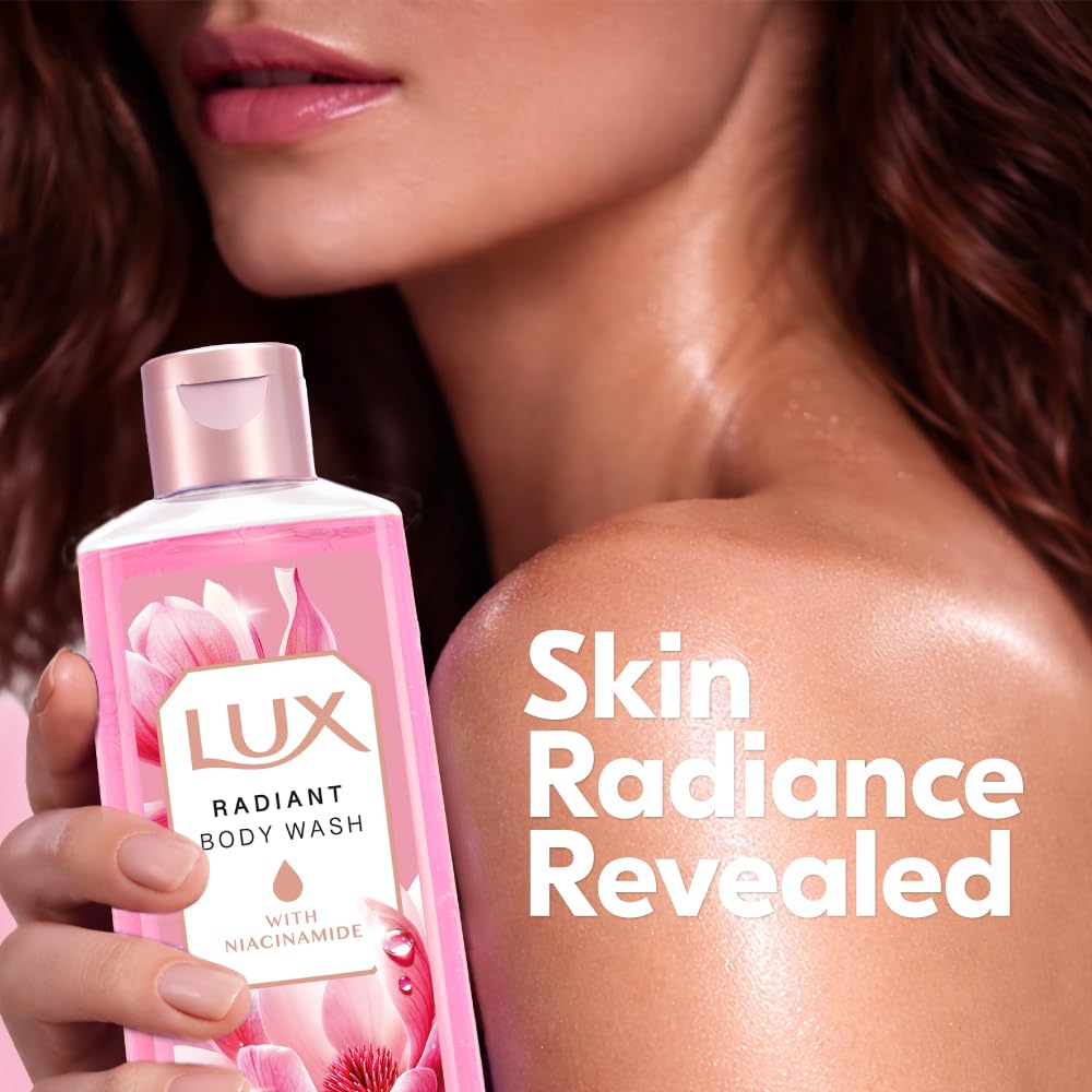 LUX Magnolia Magic Bodywash, with Niacinamide, 245ml for Radiant & Bouncy Skin Feel