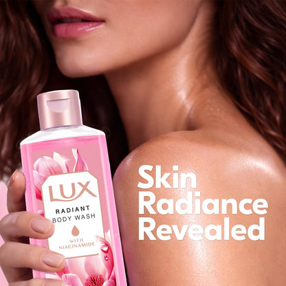 LUX Magnolia Magic Bodywash, with Niacinamide, 245ml for Radiant & Bouncy Skin Feel