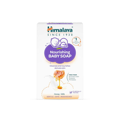 Himalaya Nourishing Baby Soap for Sensitive Skin - 75g | Honey Milk Complex with Sunflower Oil to Nourish Skin| Free From Harsh Chemicals | #1 Doctor Recommended Brand