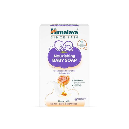Himalaya Nourishing Baby Soap for Sensitive Skin - 75g | Honey Milk Complex with Sunflower Oil to Nourish Skin| Free From Harsh Chemicals | #1 Doctor Recommended Brand