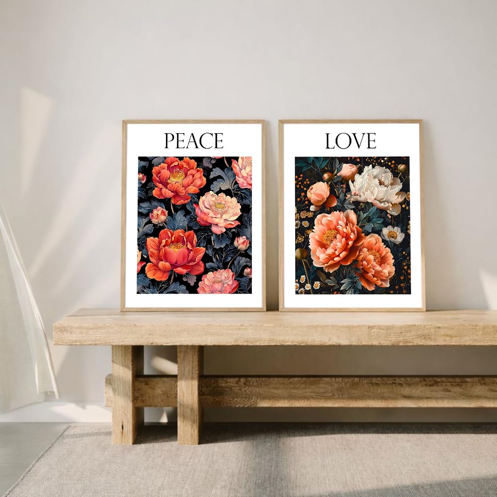 Set of 2 wall art paintings for living room & wall painting for bedroom wall decor - (10x13 Inch framed poster, Paintings for home decor)