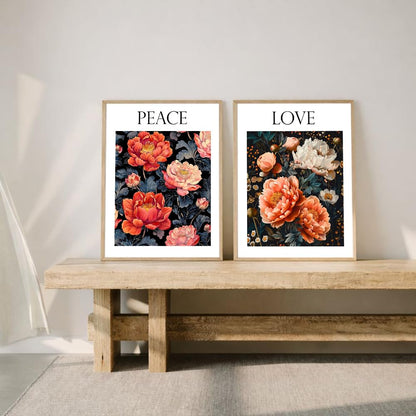 Set of 2 wall art paintings for living room & wall painting for bedroom wall decor - (10x13 Inch framed poster, Paintings for home decor)