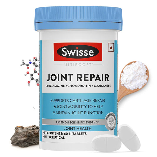 Zephivo Swisse Joint Repair - Highest Glucosamine & Chondroitin Per Serving (3000mg Glucosamine, 1600mg Chondroitin) for Joint Pain & Cartilage Repair – 60 Tablets