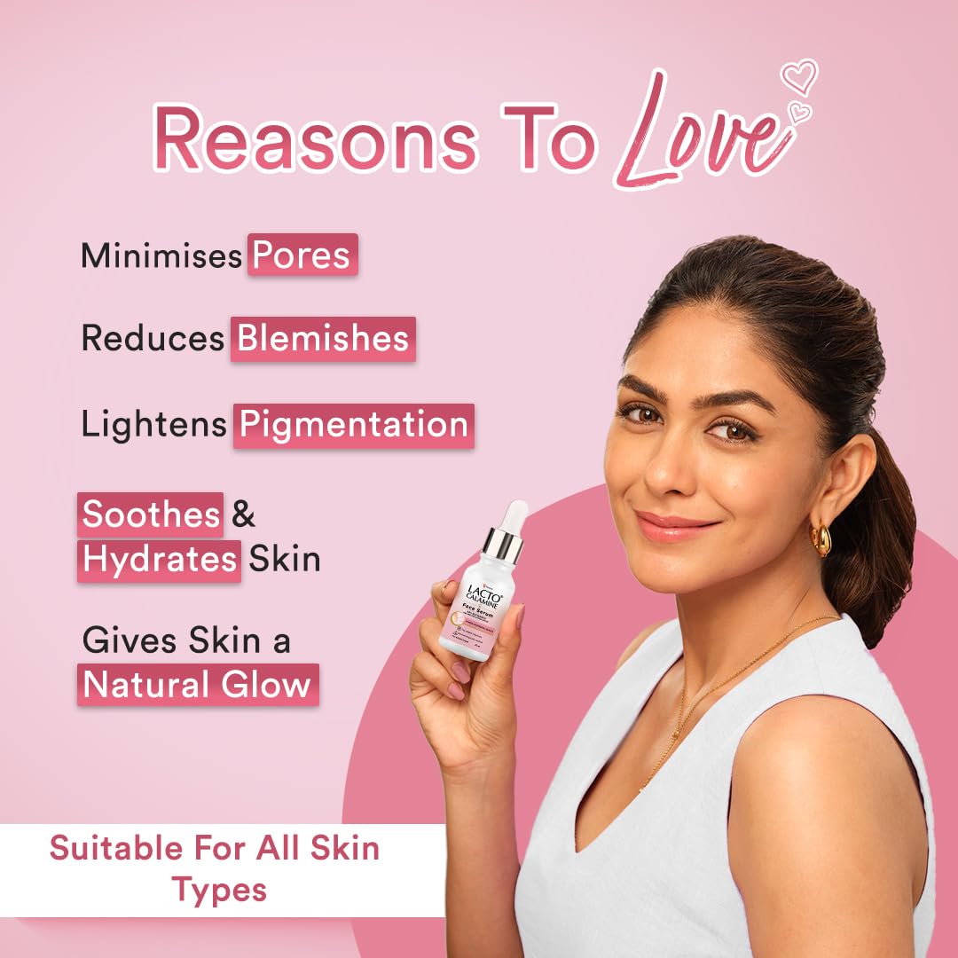 Lacto Calamine 10% Niacinamide Face Serum | 30ml | Pore Minimizing, Acne Marks, Blemishes & Oil Balancing | Face Serum for Women & Men | Reduces Pigmentation | Dermatologically Tested & Fragrance Free