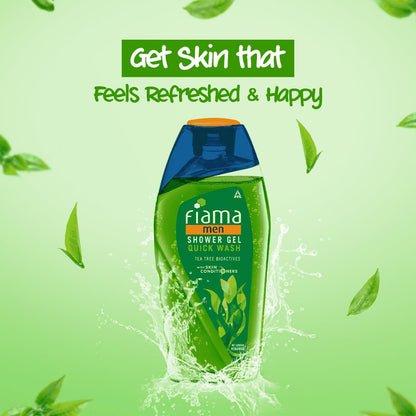 Fiama Men Body Wash Shower Gel Quick Wash, 250ml, Body Wash for Men with Skin Conditioners for Moisturised, Soft & Refreshed Skin, Mens Moisurising Bodywash for Dry Skin