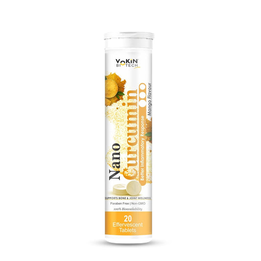 Vitamin supplement tube with 'Yakin Biotech' branding on a white background